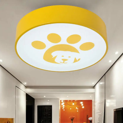 DecorBites™ DecorBites™ Modern Metal Ceiling Lamp for Kids Bedroom with Doggy Foot Design, Round Mount