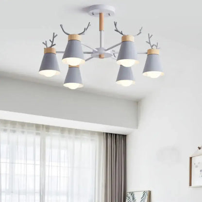DecorBites™ DecorBites™ Modern Metal Ceiling Lamp with Antler Design - Barrel Semi Flush Light for Living Room