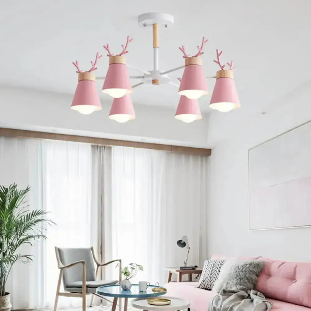 DecorBites™ DecorBites™ Modern Metal Ceiling Lamp with Antler Design - Barrel Semi Flush Light for Living Room