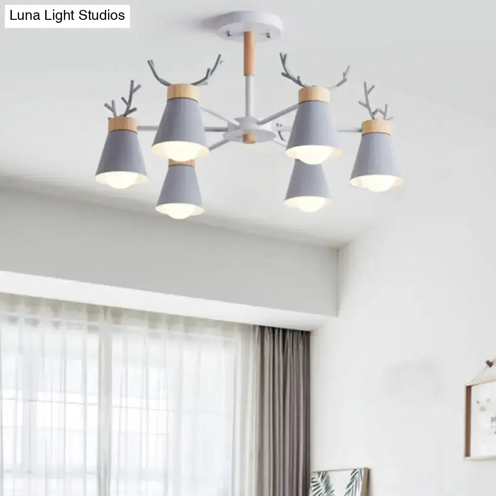 DecorBites™ DecorBites™ Modern Metal Ceiling Lamp with Antler Design - Barrel Semi Flush Light for Living Room