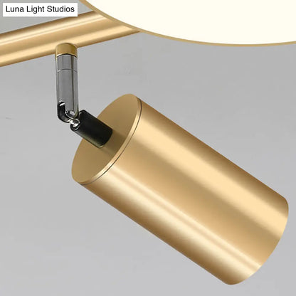 DecorBites™ DecorBites™ Modern Metal Circular Semi Flush Mount - 4-Bulb Gold Ceiling Lighting for Bedroom