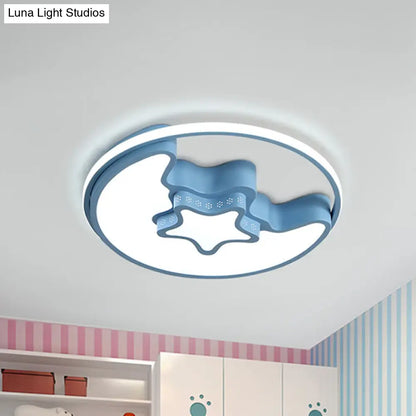 DecorBites™ DecorBites™ Modern Metal Crescent and Star Ceiling Mount Light - Flush Light for Nursing Room
