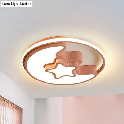 DecorBites™ DecorBites™ Modern Metal Crescent and Star Ceiling Mount Light - Flush Light for Nursing Room