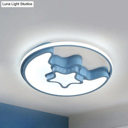 DecorBites™ DecorBites™ Modern Metal Crescent and Star Ceiling Mount Light - Flush Light for Nursing Room
