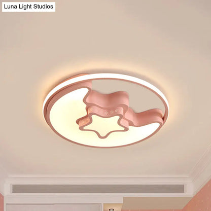 DecorBites™ DecorBites™ Modern Metal Crescent and Star Ceiling Mount Light - Flush Light for Nursing Room