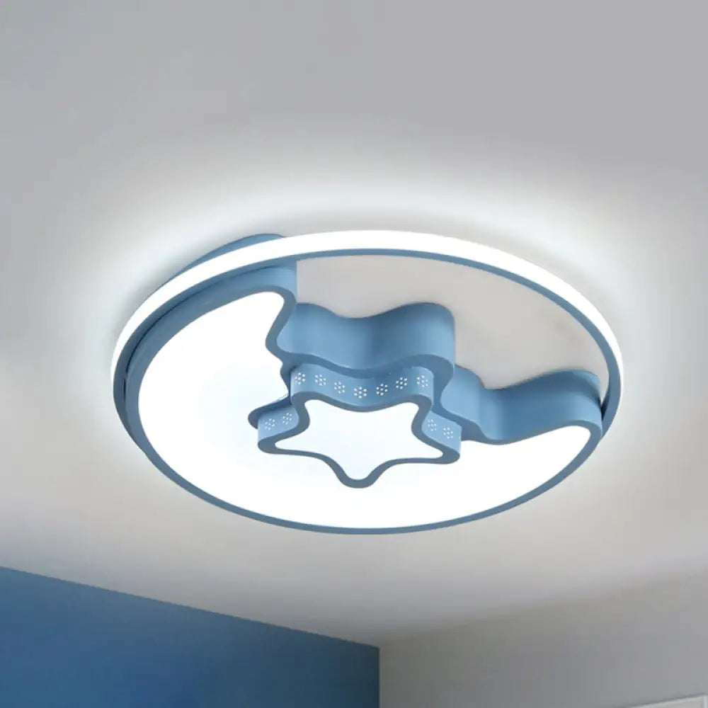 DecorBites™ DecorBites™ Modern Metal Crescent and Star Ceiling Mount Light - Flush Light for Nursing Room