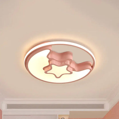 DecorBites™ DecorBites™ Modern Metal Crescent and Star Ceiling Mount Light - Flush Light for Nursing Room