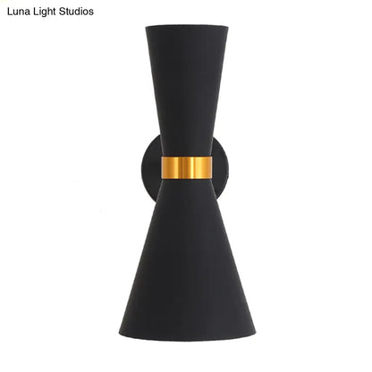 DecorBites™ DecorBites™ Modern Metal Flare Sconce with 2 Bulbs for Bedroom Wall Mount in Black