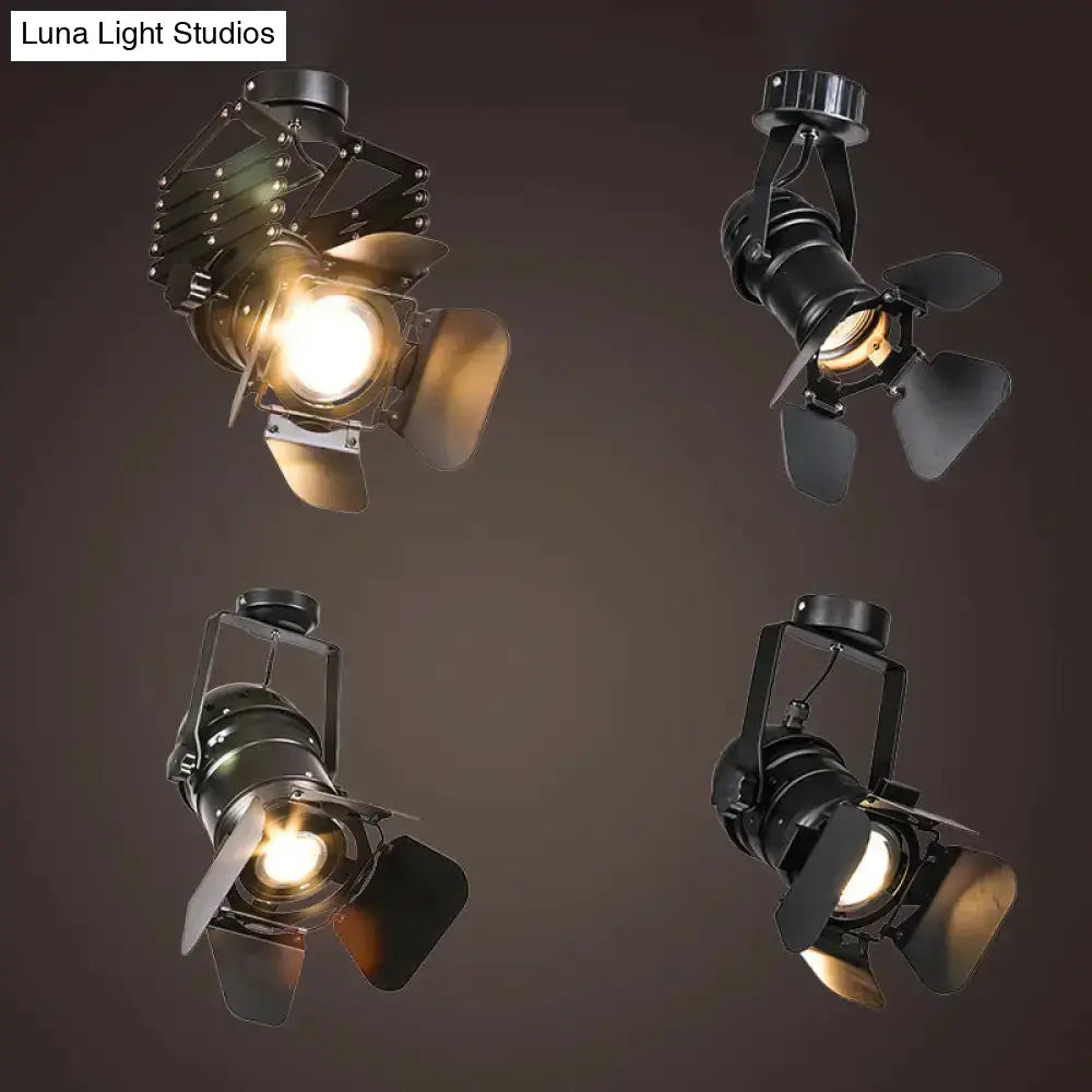 DecorBites™ DecorBites™ Modern Metal Flush Mount Spotlight with Adjustable Arm - Black Semi Flush Mounted Light