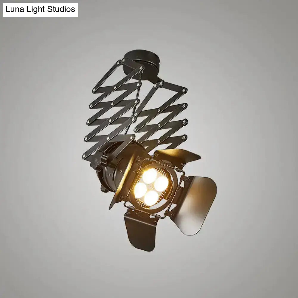 DecorBites™ DecorBites™ Modern Metal Flush Mount Spotlight with Adjustable Arm - Black Semi Flush Mounted Light