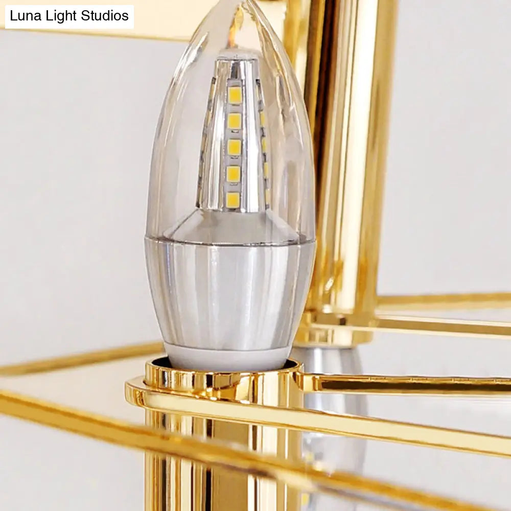 Lámpara de araña moderna con estructura metálica dorada, 8/10 luces, 23,5"/31,5" de ancho