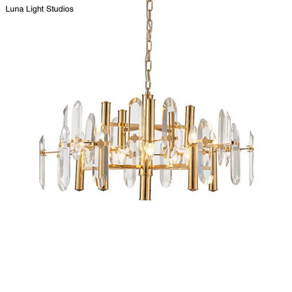 Lámpara de araña moderna con estructura metálica dorada, 8/10 luces, 23,5"/31,5" de ancho