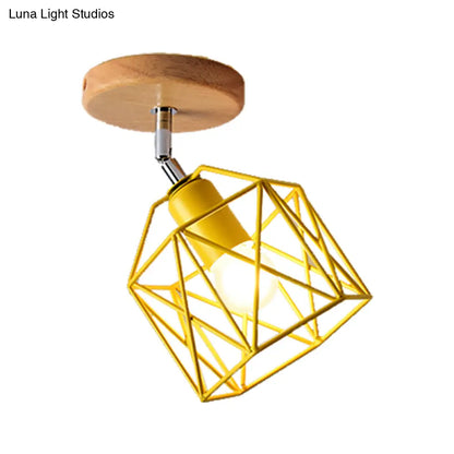 DecorBites™ DecorBites™ Modern Metal Hexagon Ceiling Light - Gray/White/Pink/Yellow/Blue/Green - Semi Flush Mount for Bedroom