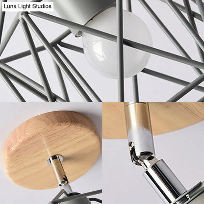 DecorBites™ DecorBites™ Modern Metal Hexagon Ceiling Light - Gray/White/Pink/Yellow/Blue/Green - Semi Flush Mount for Bedroom