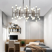 Modern metal island light by decorbites with 42 e12 e14 bulbs in black chrome and gold for up and down lighting