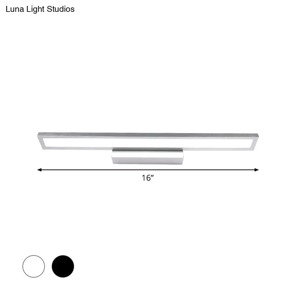 DecorBites™ DecorBites™ Modern Metal LED Bathroom Wall Sconce in Black/Silver, 16"/23.5" L - Elegant Vanity Lighting Ideas