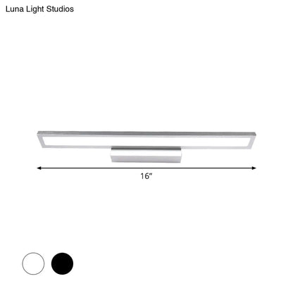 DecorBites™ DecorBites™ Modern Metal LED Bathroom Wall Sconce in Black/Silver, 16"/23.5" L - Elegant Vanity Lighting Ideas