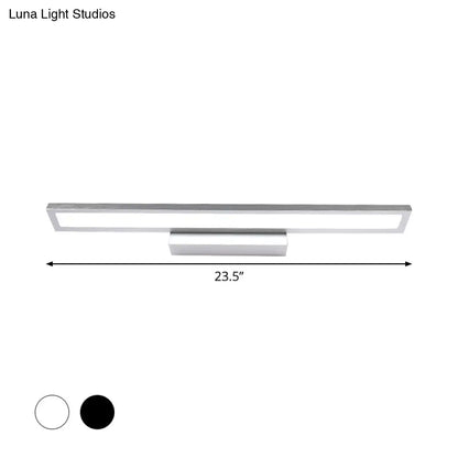 DecorBites™ DecorBites™ Modern Metal LED Bathroom Wall Sconce in Black/Silver, 16"/23.5" L - Elegant Vanity Lighting Ideas
