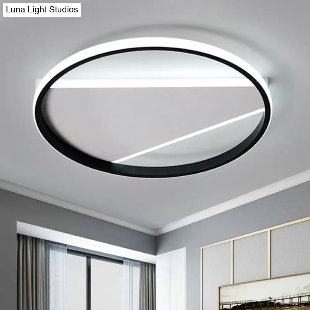 DecorBites™ DecorBites™ Modern Metal LED Black Flushmount Light Fixture in Geometric Design - 16.5" or 20.5" Width