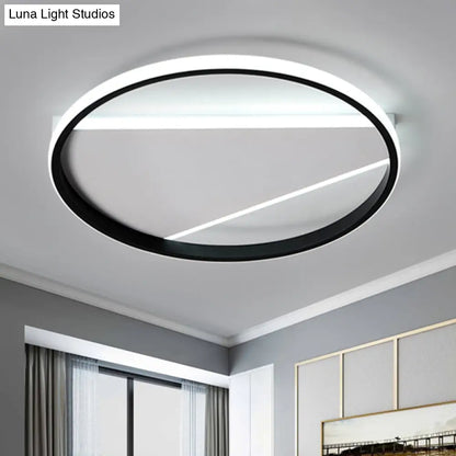 DecorBites™ DecorBites™ Modern Metal LED Black Flushmount Light Fixture in Geometric Design - 16.5" or 20.5" Width