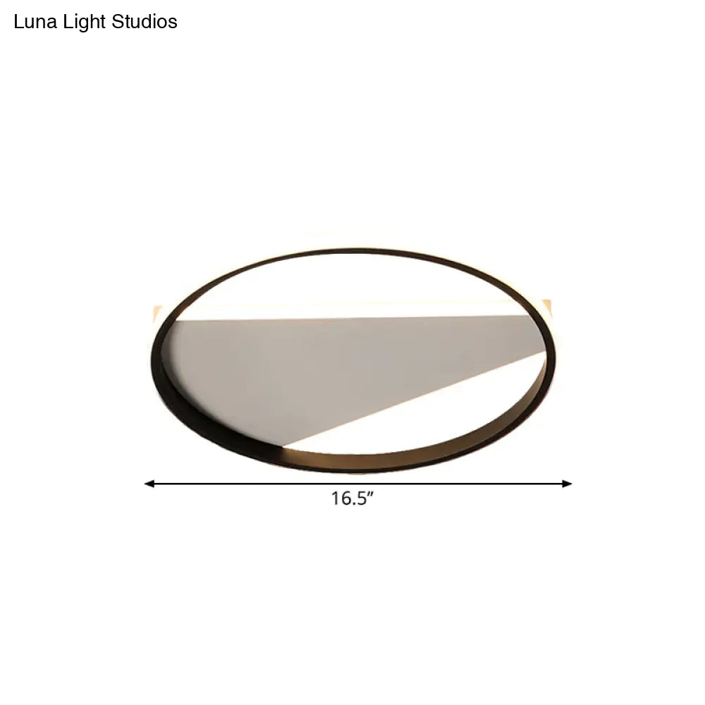 DecorBites™ DecorBites™ Modern Metal LED Black Flushmount Light Fixture in Geometric Design - 16.5" or 20.5" Width