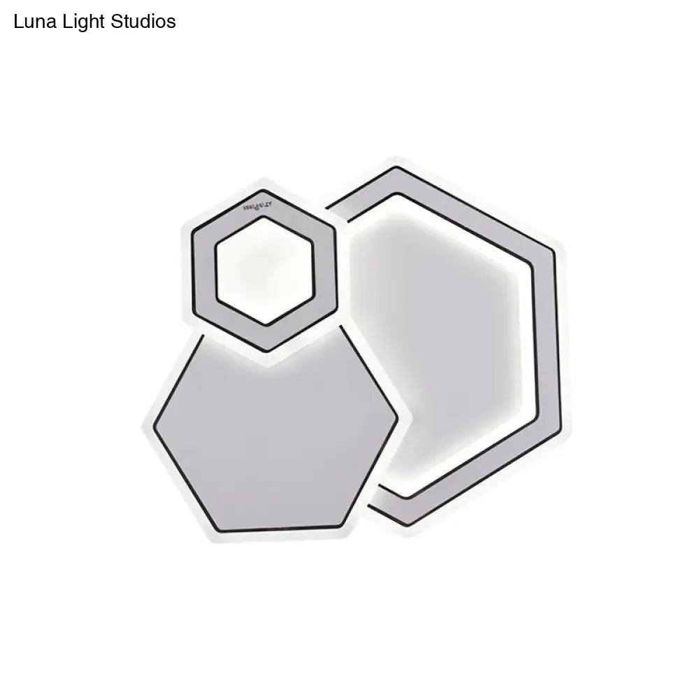 DecorBites™ DecorBites™ Modern Metal LED Ceiling Mounted Fixture for Guest Room - Minimalist Black & White Flush Light