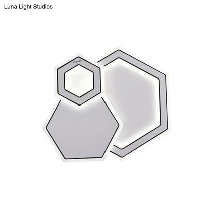 DecorBites™ DecorBites™ Modern Metal LED Ceiling Mounted Fixture for Guest Room - Minimalist Black & White Flush Light