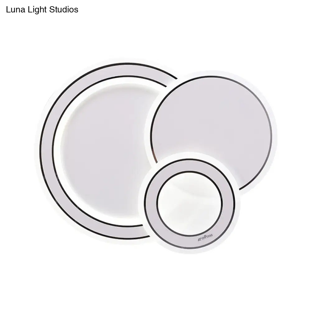 DecorBites™ DecorBites™ Modern Metal LED Ceiling Mounted Fixture for Guest Room - Minimalist Black & White Flush Light