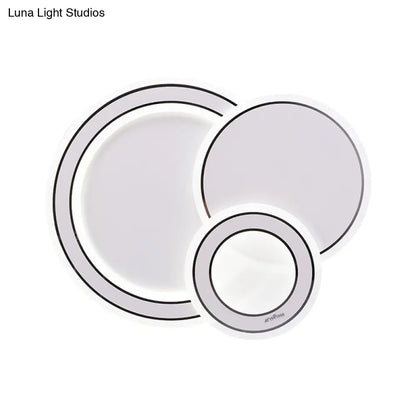 DecorBites™ DecorBites™ Modern Metal LED Ceiling Mounted Fixture for Guest Room - Minimalist Black & White Flush Light