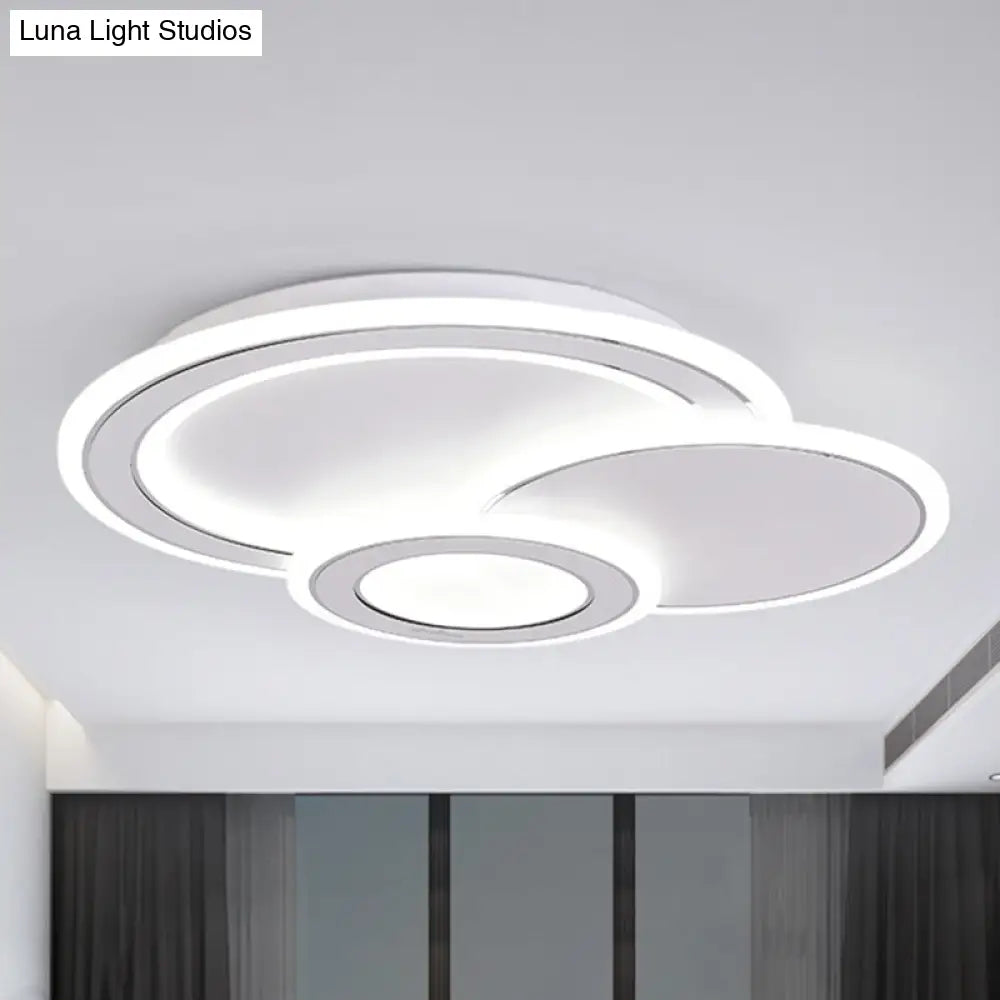 DecorBites™ DecorBites™ Modern Metal LED Ceiling Mounted Fixture for Guest Room - Minimalist Black & White Flush Light