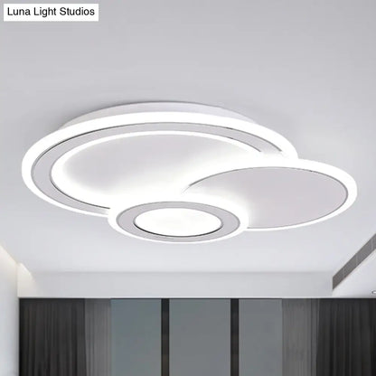 DecorBites™ DecorBites™ Modern Metal LED Ceiling Mounted Fixture for Guest Room - Minimalist Black & White Flush Light