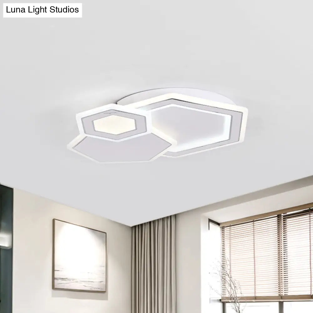 DecorBites™ DecorBites™ Modern Metal LED Ceiling Mounted Fixture for Guest Room - Minimalist Black & White Flush Light