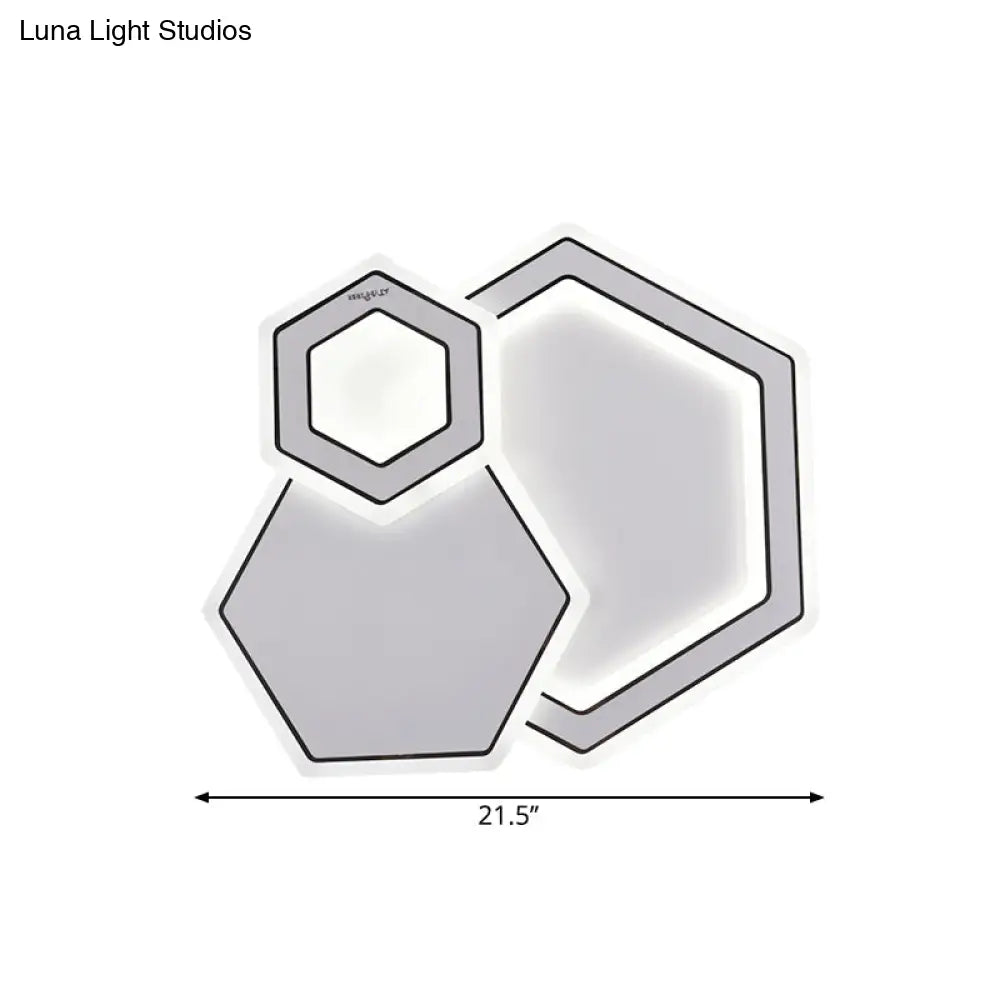 DecorBites™ DecorBites™ Modern Metal LED Ceiling Mounted Fixture for Guest Room - Minimalist Black & White Flush Light