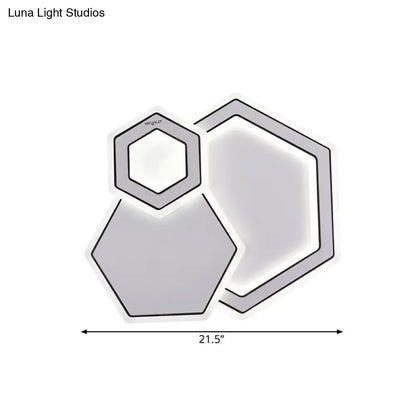 DecorBites™ DecorBites™ Modern Metal LED Ceiling Mounted Fixture for Guest Room - Minimalist Black & White Flush Light