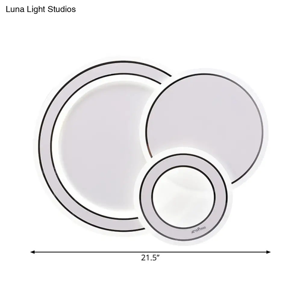 DecorBites™ DecorBites™ Modern Metal LED Ceiling Mounted Fixture for Guest Room - Minimalist Black & White Flush Light