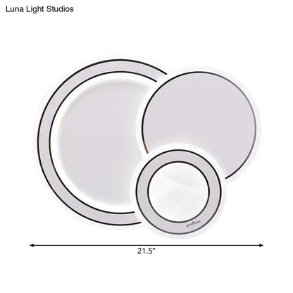 DecorBites™ DecorBites™ Modern Metal LED Ceiling Mounted Fixture for Guest Room - Minimalist Black & White Flush Light