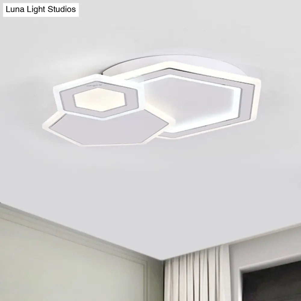 DecorBites™ DecorBites™ Modern Metal LED Ceiling Mounted Fixture for Guest Room - Minimalist Black & White Flush Light