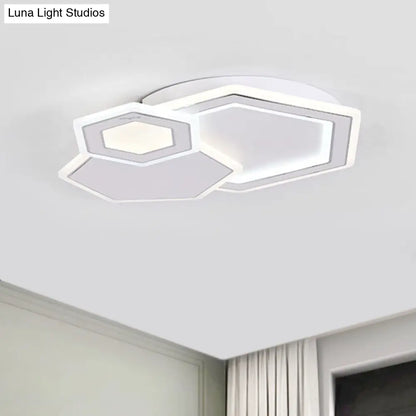 DecorBites™ DecorBites™ Modern Metal LED Ceiling Mounted Fixture for Guest Room - Minimalist Black & White Flush Light