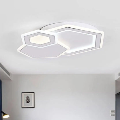 DecorBites™ DecorBites™ Modern Metal LED Ceiling Mounted Fixture for Guest Room - Minimalist Black & White Flush Light