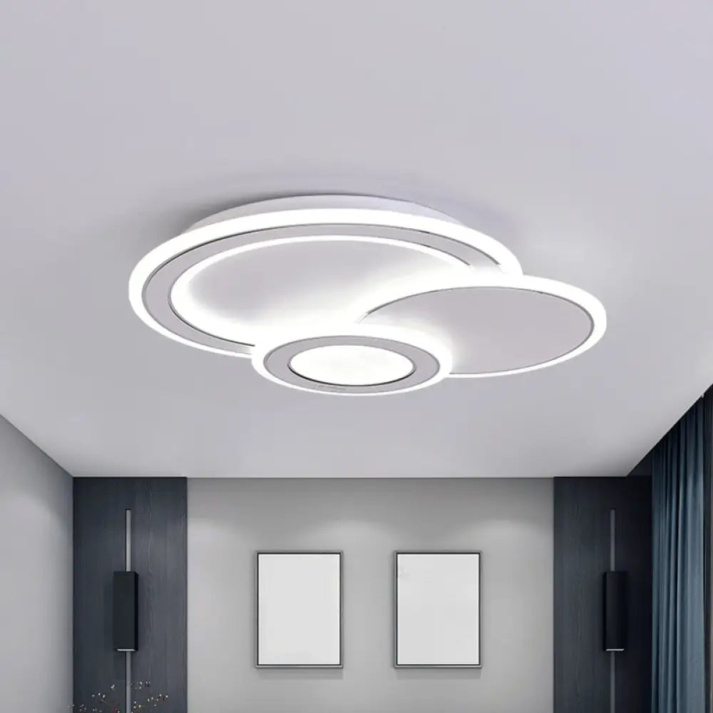 DecorBites™ DecorBites™ Modern Metal LED Ceiling Mounted Fixture for Guest Room - Minimalist Black & White Flush Light