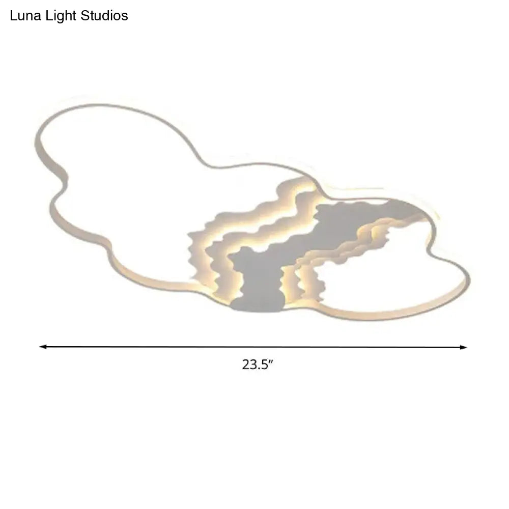 DecorBites™ DecorBites™ Modern Metal LED Cloud Flush Mount Fixture in White with Warm/White Light for Living Room Lighting