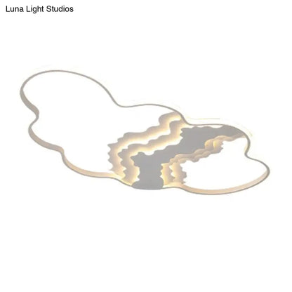 DecorBites™ DecorBites™ Modern Metal LED Cloud Flush Mount Fixture in White with Warm/White Light for Living Room Lighting