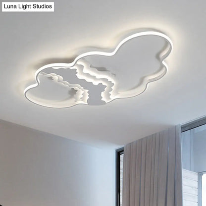 DecorBites™ DecorBites™ Modern Metal LED Cloud Flush Mount Fixture in White with Warm/White Light for Living Room Lighting