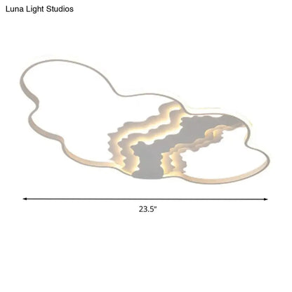 DecorBites™ DecorBites™ Modern Metal LED Cloud Flush Mount Fixture in White with Warm/White Light for Living Room Lighting