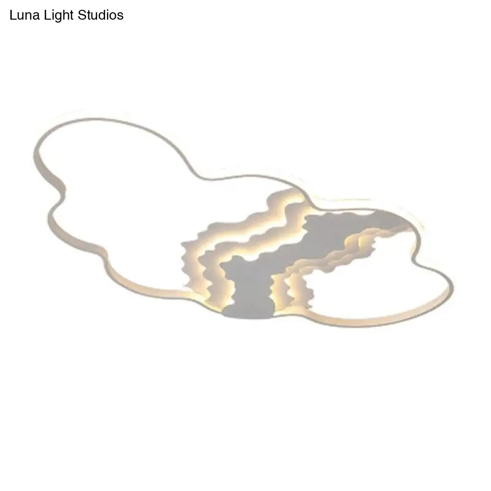 DecorBites™ DecorBites™ Modern Metal LED Cloud Flush Mount Fixture in White with Warm/White Light for Living Room Lighting