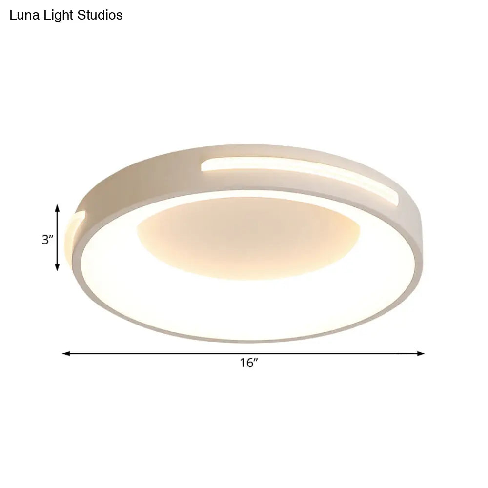 DecorBites™ Lámpara de techo LED empotrada moderna de metal con difusor acrílico - Diseño circular en luz blanca/cálida, varios tamaños