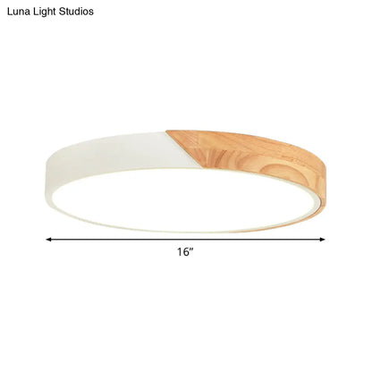 DecorBites™ DecorBites™ Modern Metal LED Flush Light in Pink/White with Acrylic Diffuser, Ceiling Mounted, Round Design - 12"/16"/19.5" Wide