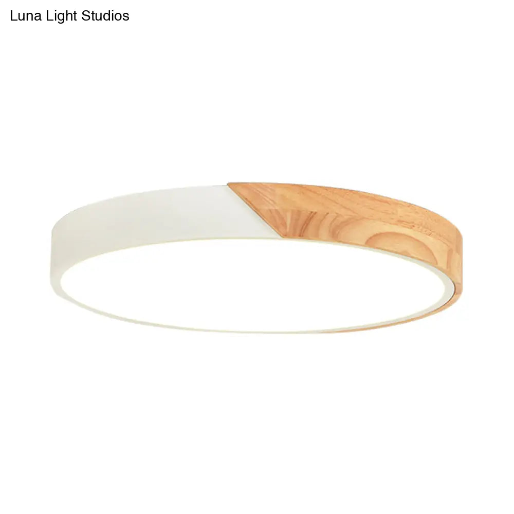 DecorBites™ DecorBites™ Modern Metal LED Flush Light in Pink/White with Acrylic Diffuser, Ceiling Mounted, Round Design - 12"/16"/19.5" Wide