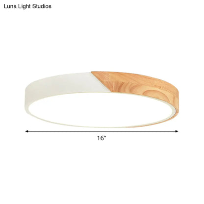 DecorBites™ DecorBites™ Modern Metal LED Flush Light in Pink/White with Acrylic Diffuser, Ceiling Mounted, Round Design - 12"/16"/19.5" Wide