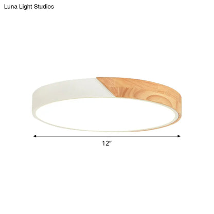 DecorBites™ DecorBites™ Modern Metal LED Flush Light in Pink/White with Acrylic Diffuser, Ceiling Mounted, Round Design - 12"/16"/19.5" Wide